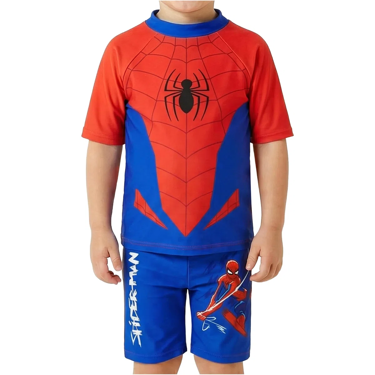 Spiderman | Hot Wheels | Minions Conjunto Niño 2 Piezas Bañador Boxer y Camiseta Rashguard, Ropa Niño Piscina Vacaciones