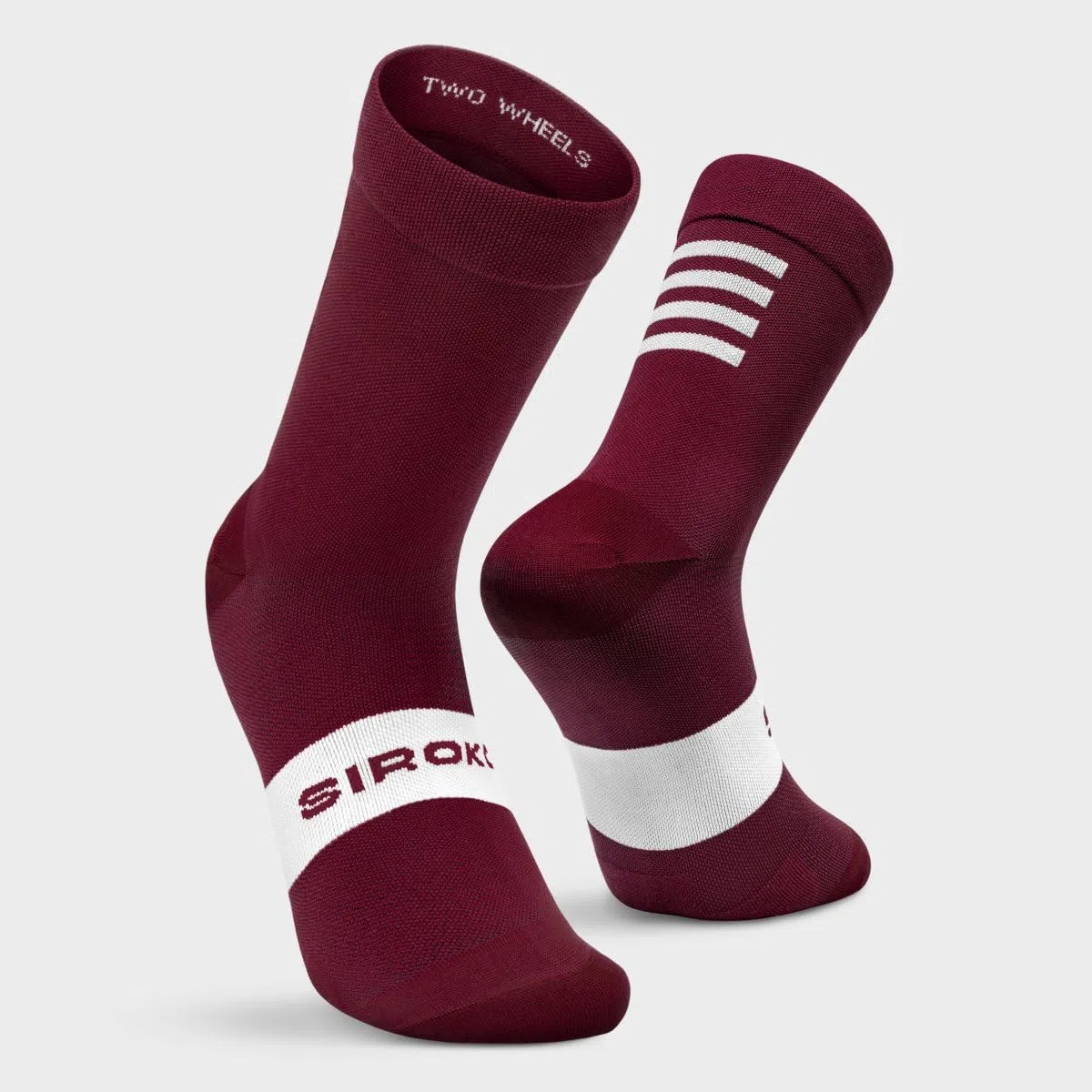SIROKO - Calcetines de Ciclismo S1 Burgundy - M-L - Rojo
