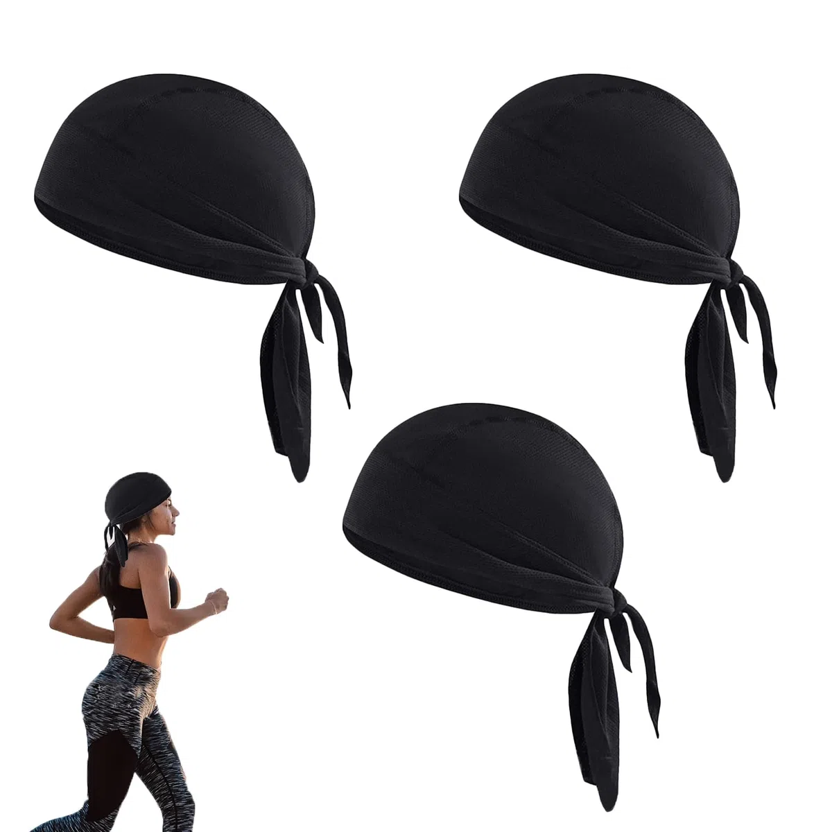 3 Piezas Gorra Bandana, Gorro de Pirata Pañuelo, Deporte Gorra Ciclismo, para Correr, Montar y Otros Deportes al Aire Libre