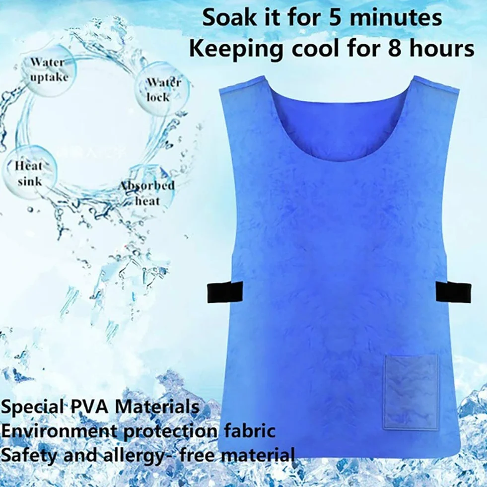 Chaleco de verano para hombres y mujeres, chaleco de frío de verano, chaleco antifrío PVA, chaleco impermeable de tejido de agua, chaleco de deporte al aire libre, chaleco de trabajo