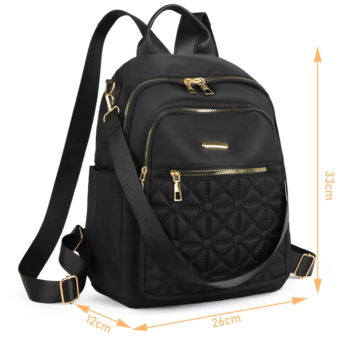 Mochila Antirrobo para Mujeres y Chicas, Bolso Mochila Multifuncional Casual, Bolsa de Viaje Casual, Bandolera Multifuncional, Adecuado para Viaje Escuela Compras y Trabajo, Negro