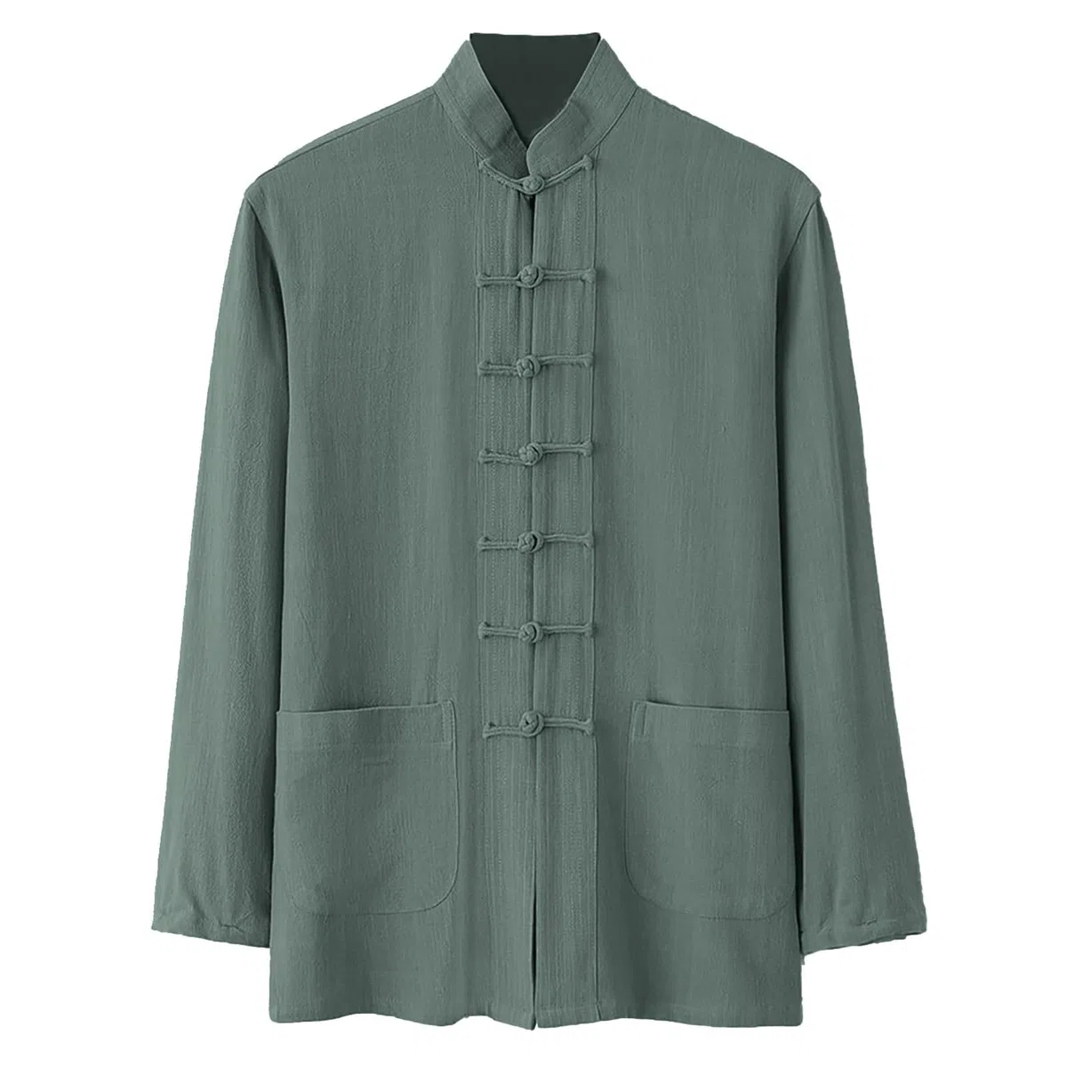 Genérico Traje De Artes Marciales para Hombres Ropa Tradicional China Traje Tang Uniformes De Kung Fu Ropa De Tai Chi De Lino Y AlgodóN Uniforme De MeditacióN Zen Top De Solapa con Bolsillos Elegante