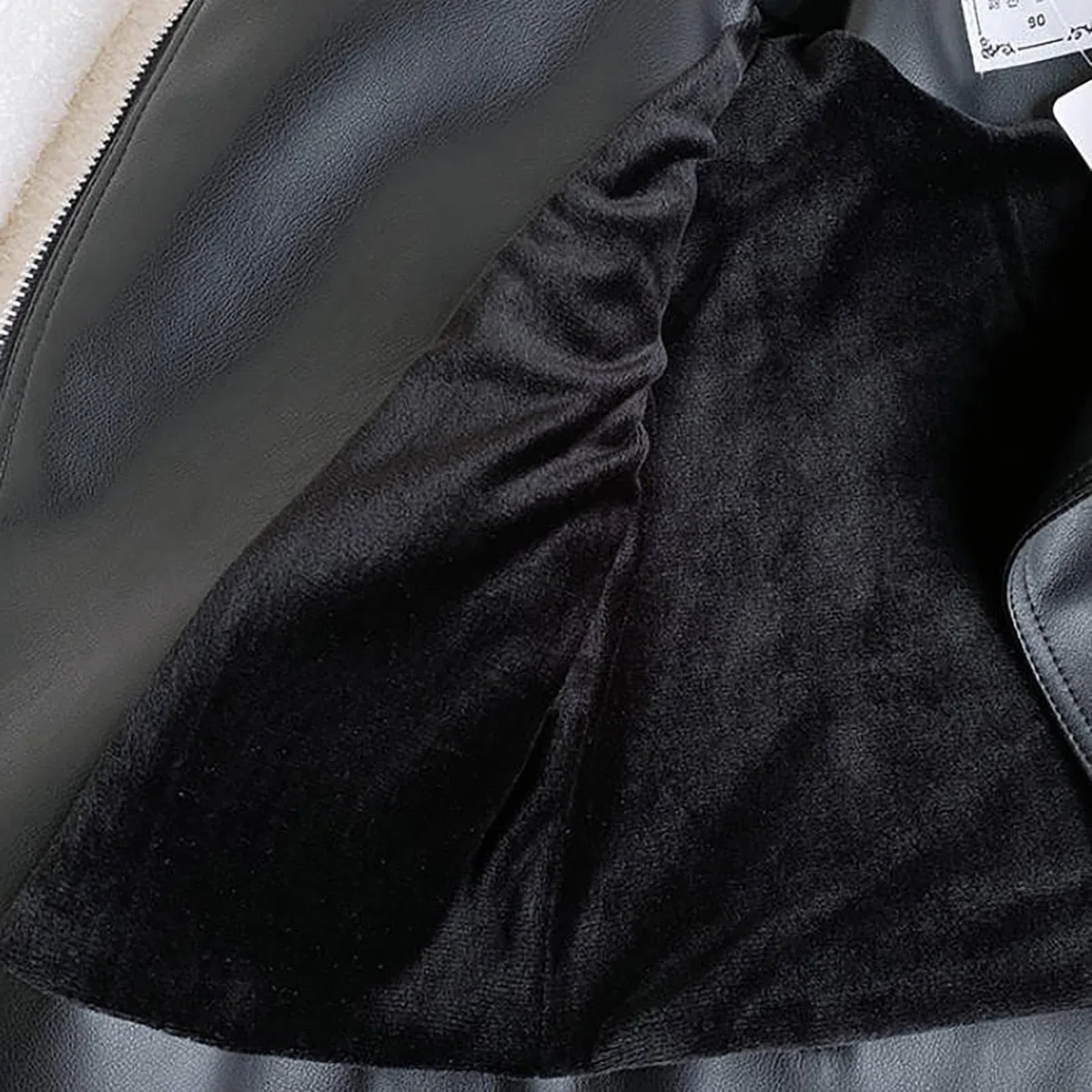 Generisch 2025- Chaqueta de cuero con cremallera grande para niña, estilo bonito, fresco, chaqueta de invierno, ropa superior de moda para recién nacidos