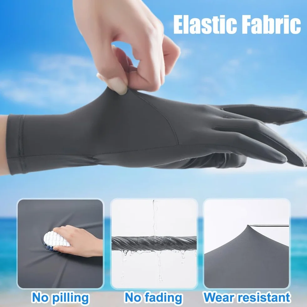 Mioyow - Guantes de protección UV para mujer, guantes de conducción finos, de seda helada, transpirable, guantes antideslizantes, pantalla táctil para conducción, ciclismo, senderismo, pesca