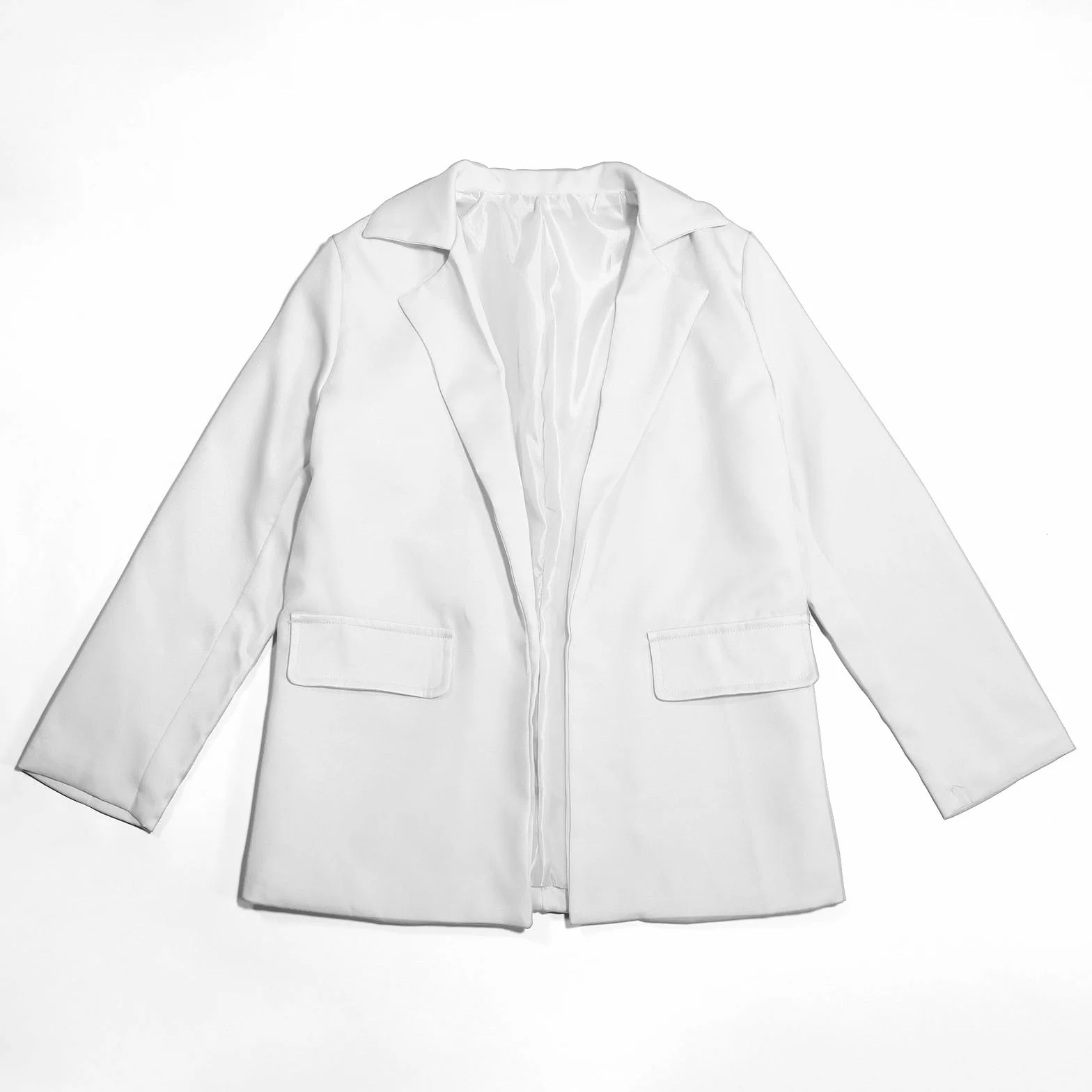 Camisa Corbata Niña Manga Larga Cuello de Solapa con Bolsillo Interior Frente Abierto Traje Americano Casual para Niños Camisas Largas Niñas