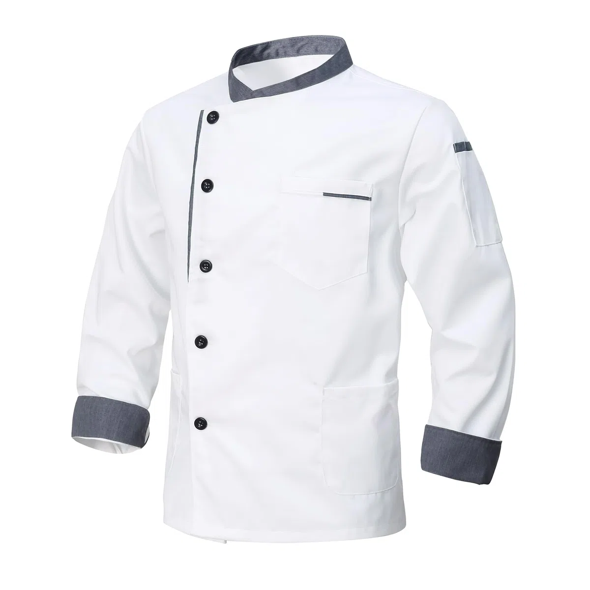 Chaqueta Chef Uniforme Manga Larga Ligero Cocinero Chaquetas Ajuste Moderno Cocina Restaurante