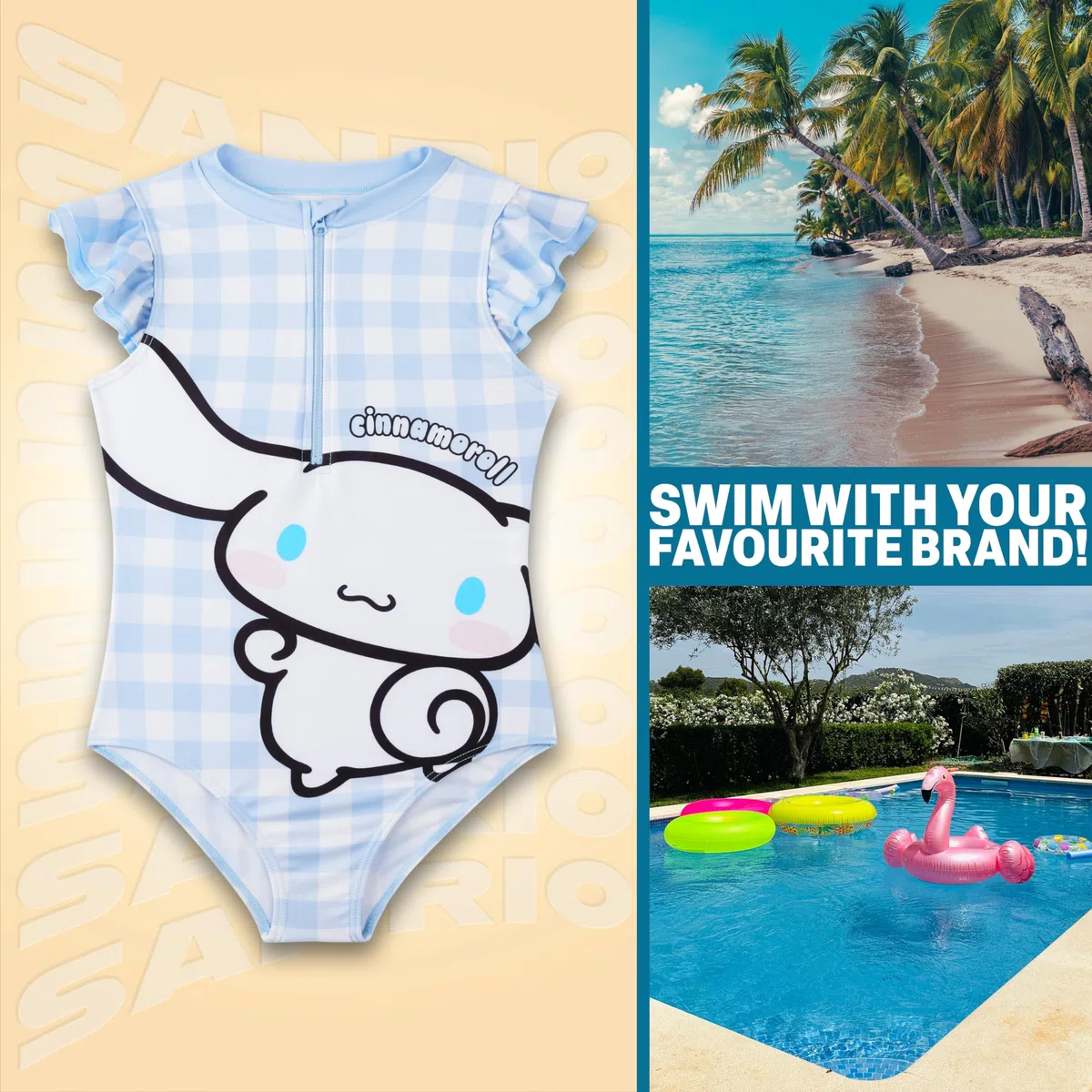 Disney Stitch | Barbie | Hello Kitty Bañadores Una Pieza Niña con Cremallera, Traje de Baño, Ropa Verano Niña 5–14 Años