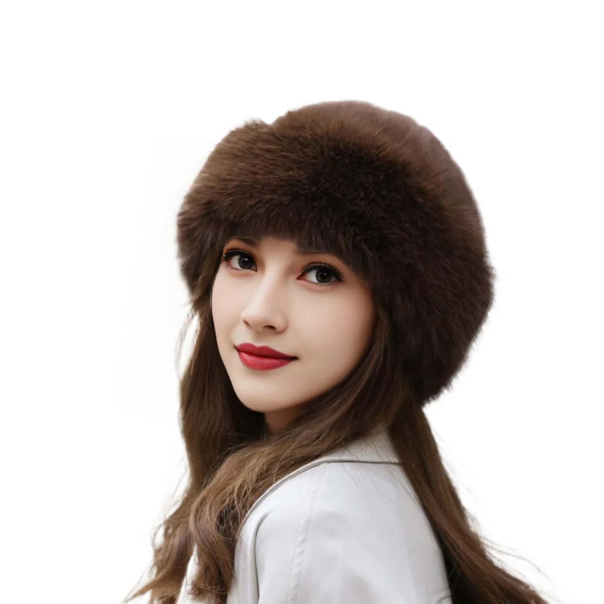 YEKEYI Sombrero cálido de piel sintética para mujer, sombrero de moda para invierno, sombrero de visón sintético, versátil, boina de invierno