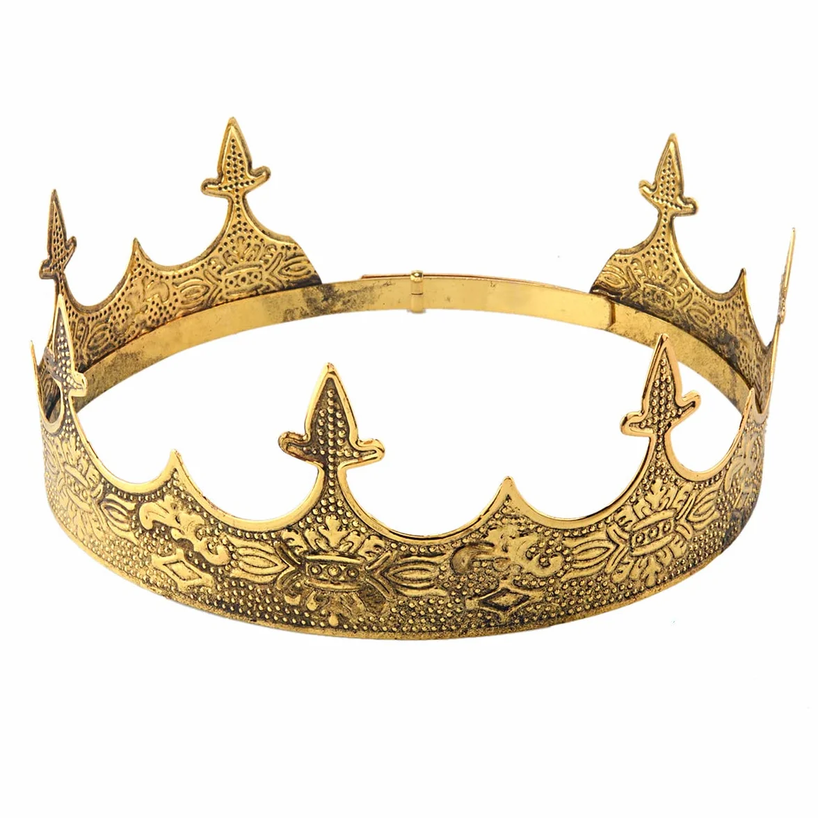 Tiara de corona real de joyería para cabello de rey, tiara grande de metal para hombres, disfraz de Halloween, M, Metal