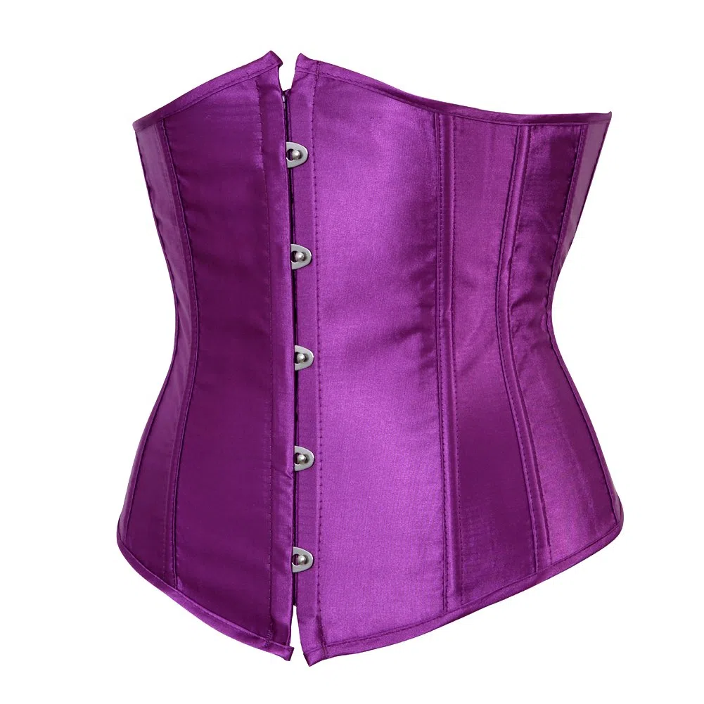 Grebrafan Satén Corset Bajo Pecho Clasico Corsé Underbust Gótico Talla Grande