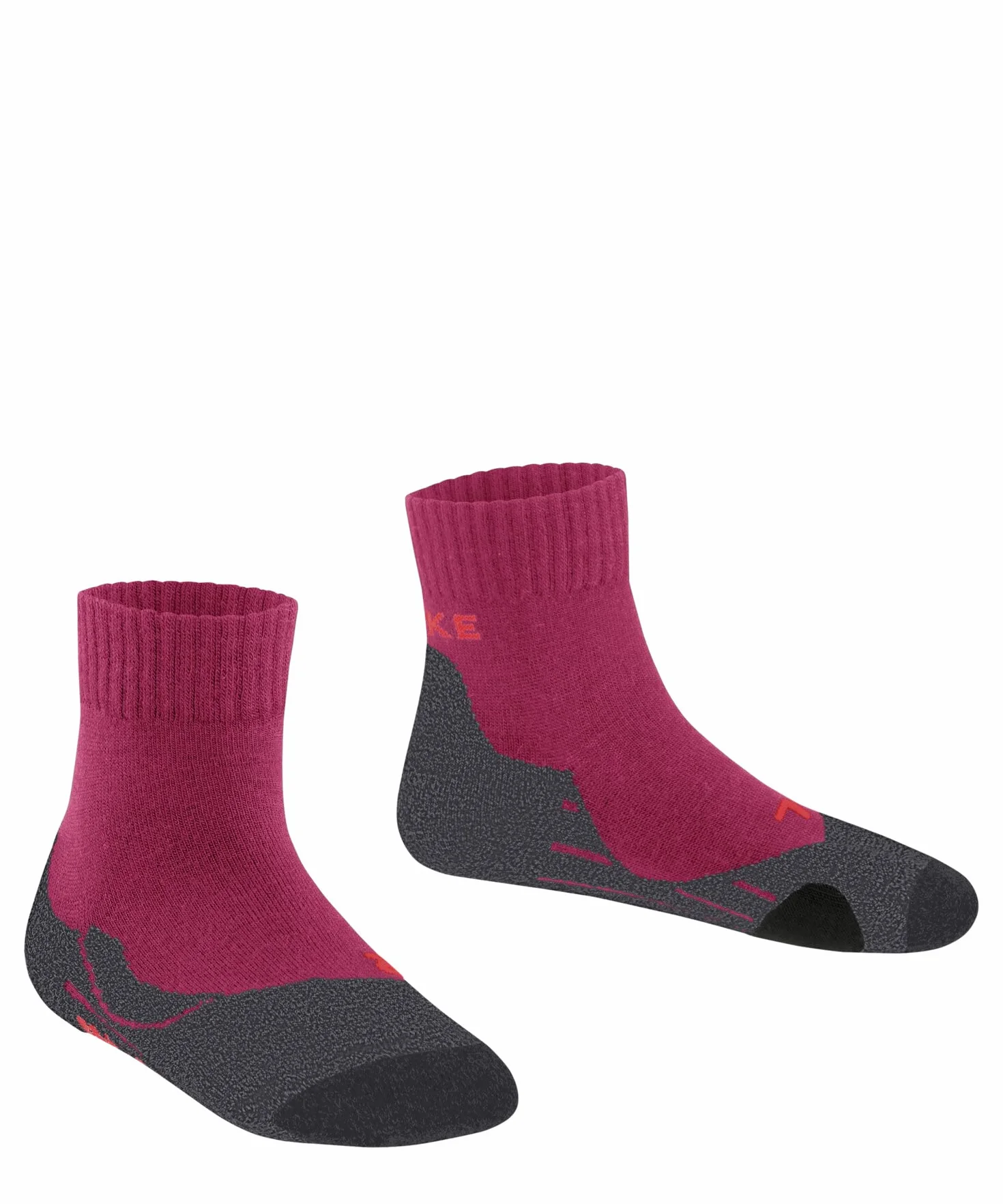 FALKE unisex niños TK2 Short calcetines para senderismo amortiguación media anti ampollas caliente transpirable secado rápido regulación del clima antiolores lana hilo funcional 1 par