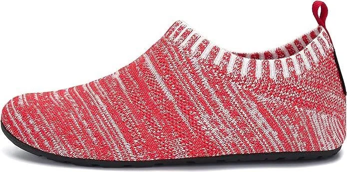 SAGUARO Niños Zapatillas de Estar por Casa Niña Pantuflas Bebé Slipper Niño Zapatos de Interior Infantiles Antideslizantes Ligeras Tejido Volante Rojo 18/19 EU