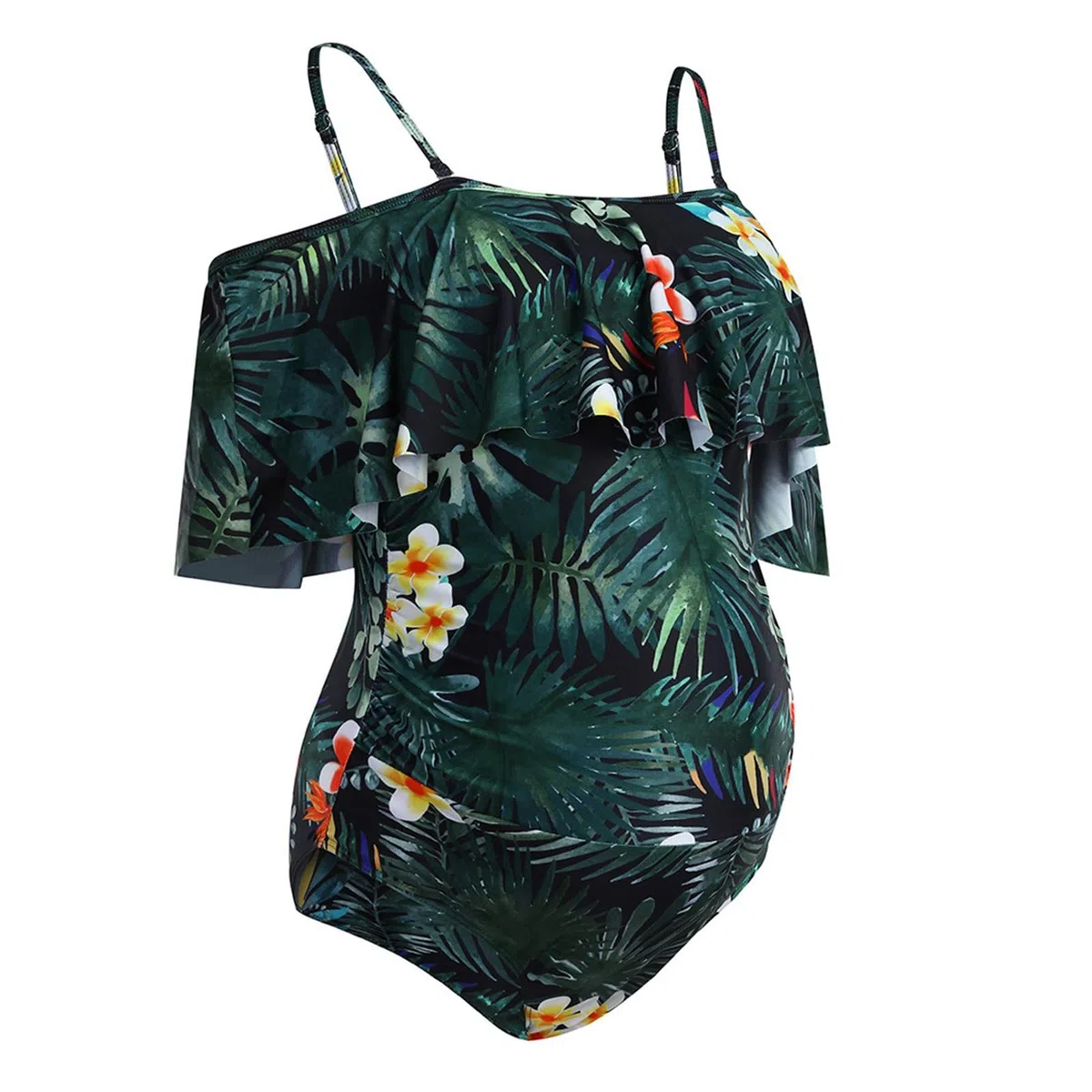 Maternity Tankinis Women Ruffles Leaf Bikinis Swimsuit Beachwear Pregnant Suit Bañadores De Mujer uctores Barriga