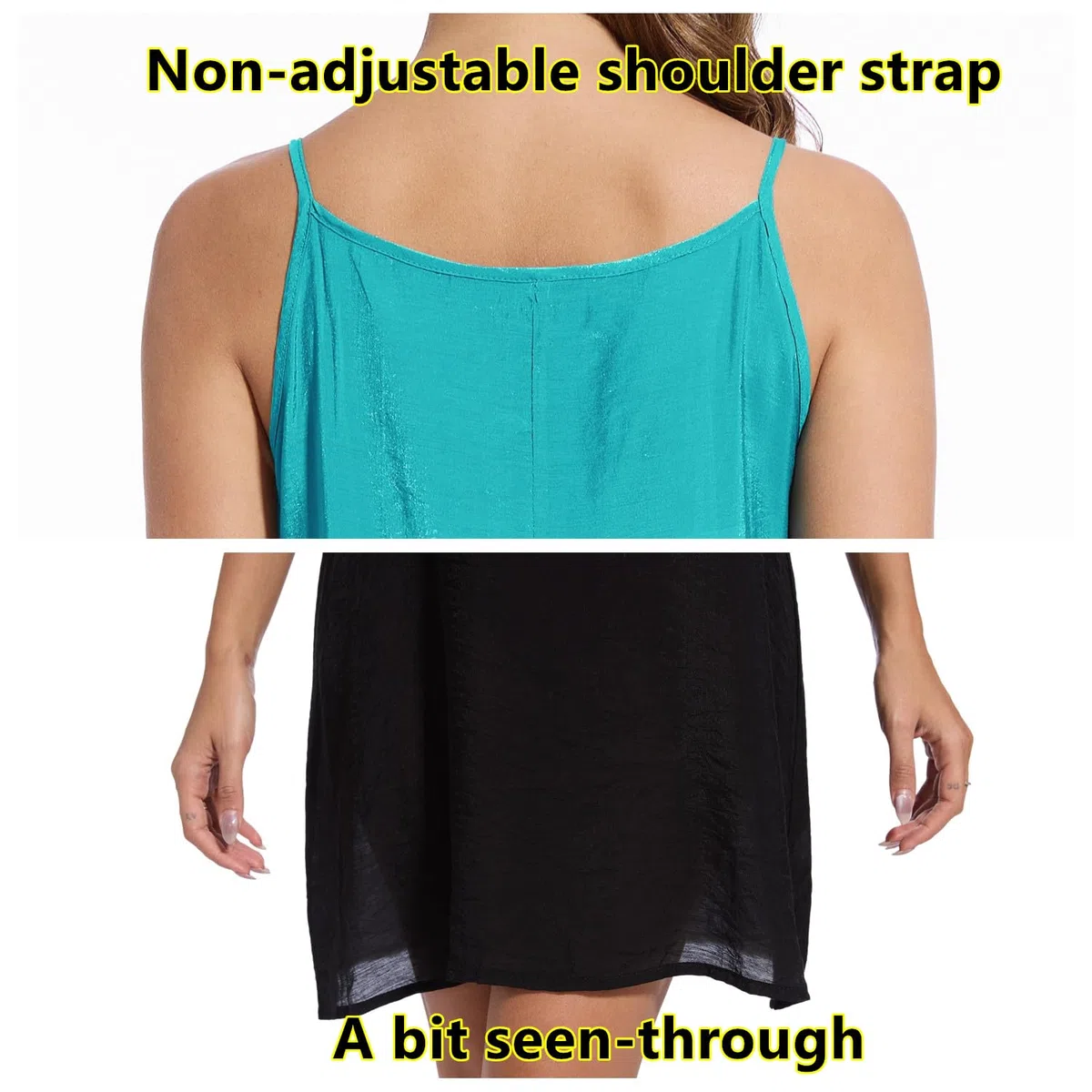 Vestido completo de seda de algodón para mujer, tirantes delgados, camisón, lencería debajo del vestido, enaguas