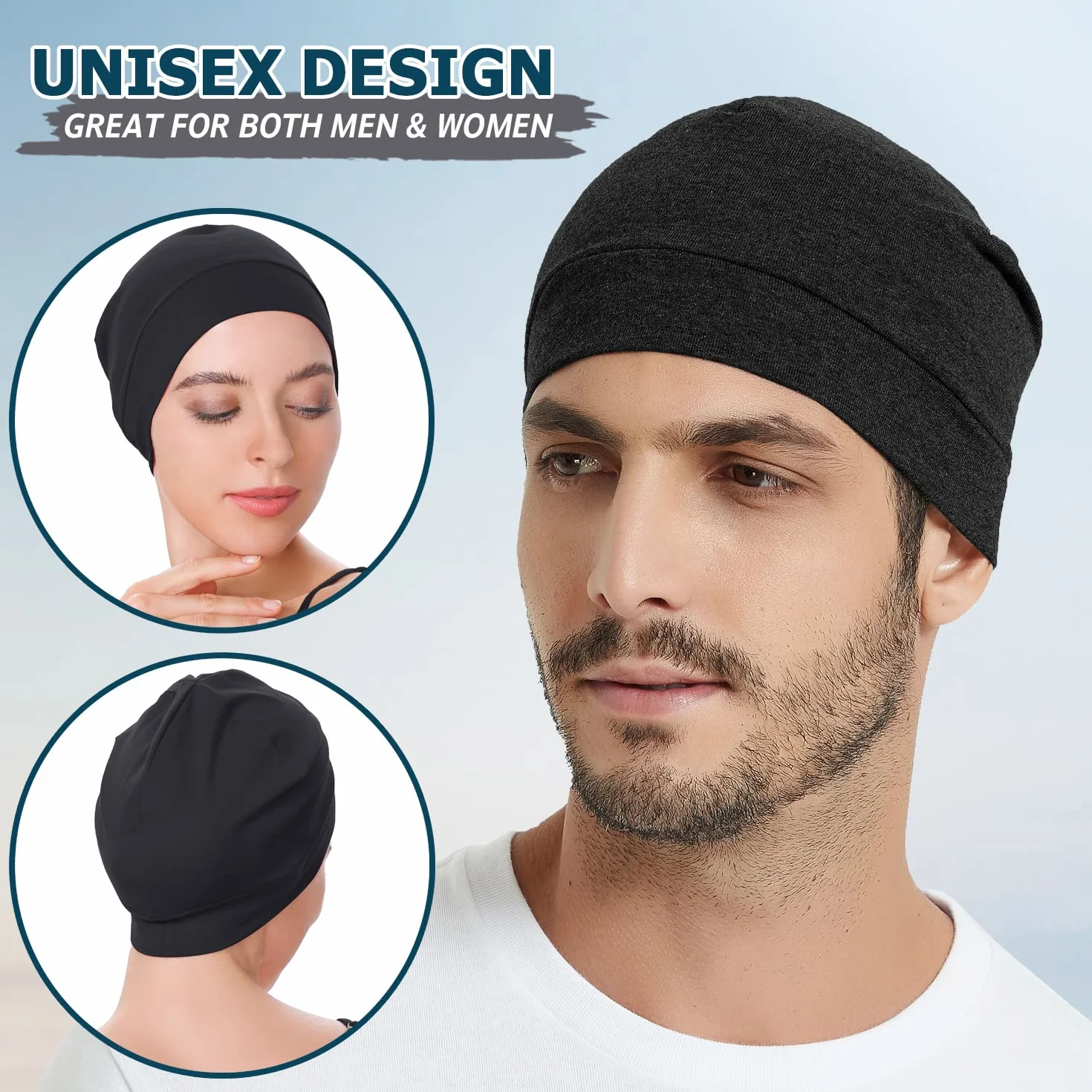 EINSKEY Gorros de Algodon Hombre Mujer, Multifuncional Transpirable Skull Cap para Running, Ciclismo, Dormir, Quimioterapia Oncologico