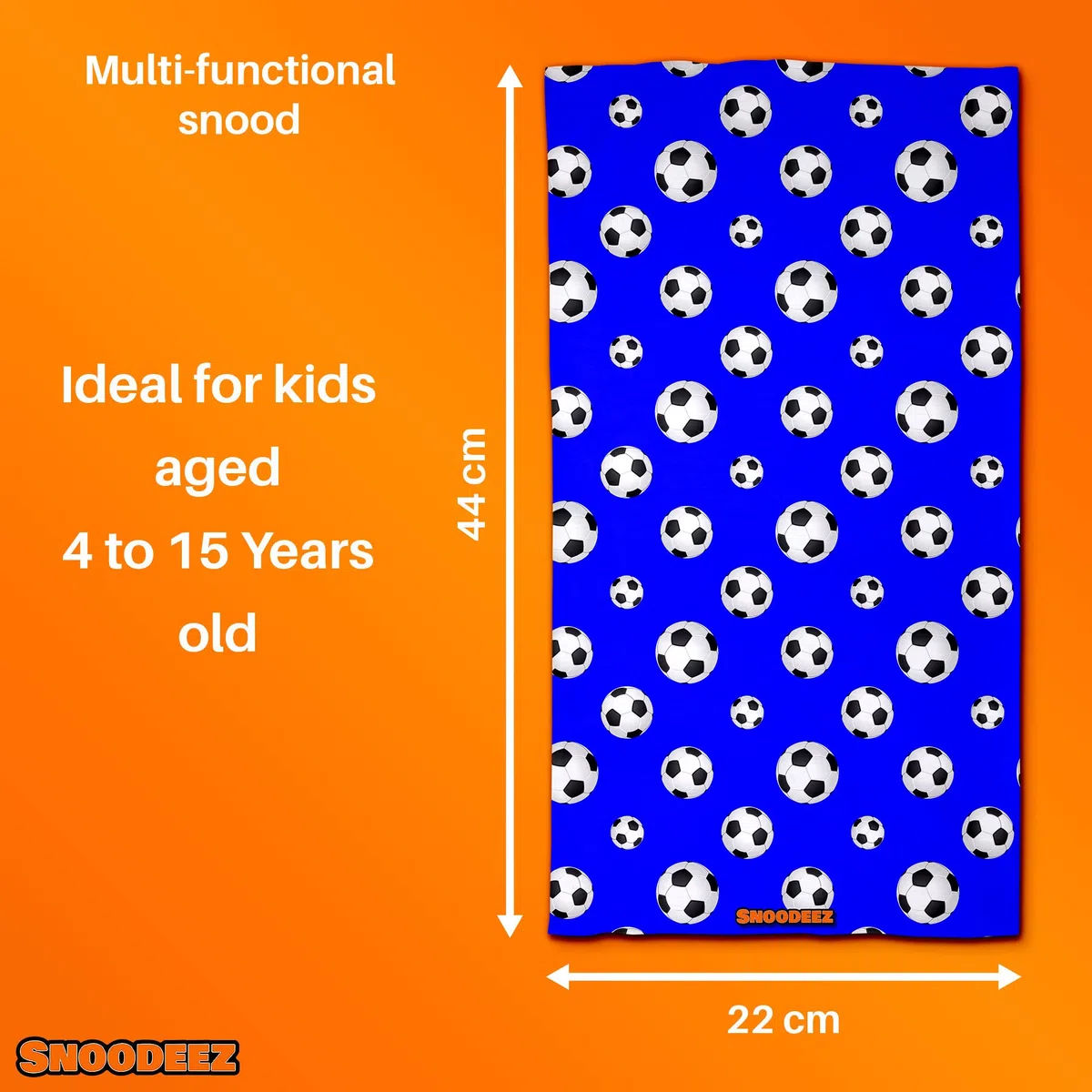 Diadema multifuncional de fútbol para niños, azul real, Taille unique