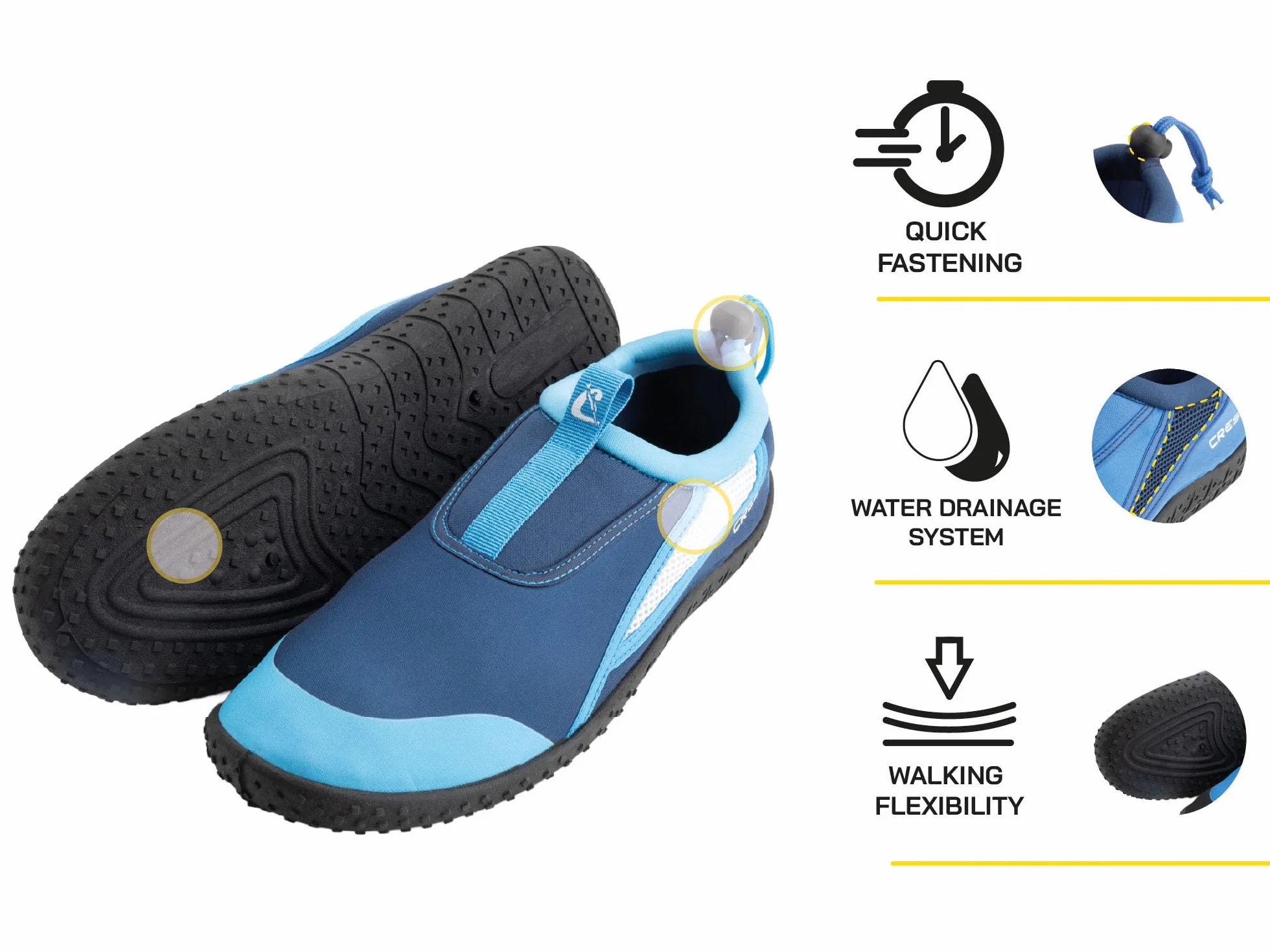 CRESSI Coco Shoes Blue/Azure - Zapatos Deportivos Niños Diseñados para Deportes Acuáticos