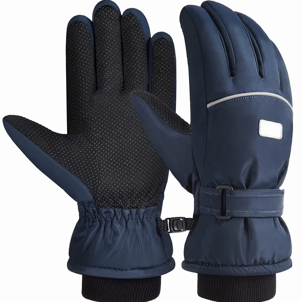 Guantes de esquí para niños, impermeables, antideslizantes, térmicos, gruesos, para exteriores, resistentes al viento, para bicicleta, niños y niñas