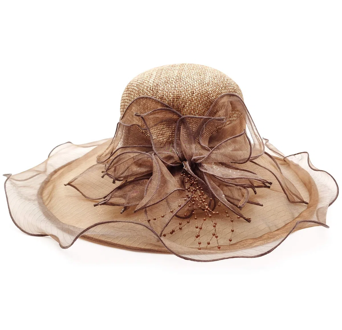 Carnavalife Sombrero de Sol Florales para Mujer, Gorro Nupcial para Vestido de Novia, Tocado de Iglesia Derby para Fiesta de Té, Talla única