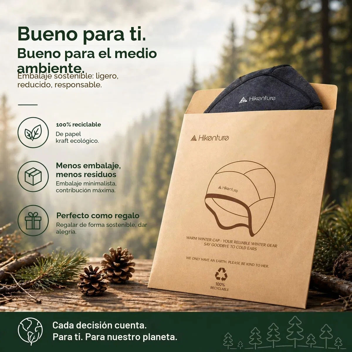 HIKENTURE Gorro de Invierno Resistente al Viento para Bicicleta | Interior para Casco de Bicicleta y Esquí | Hombre/Mujer
