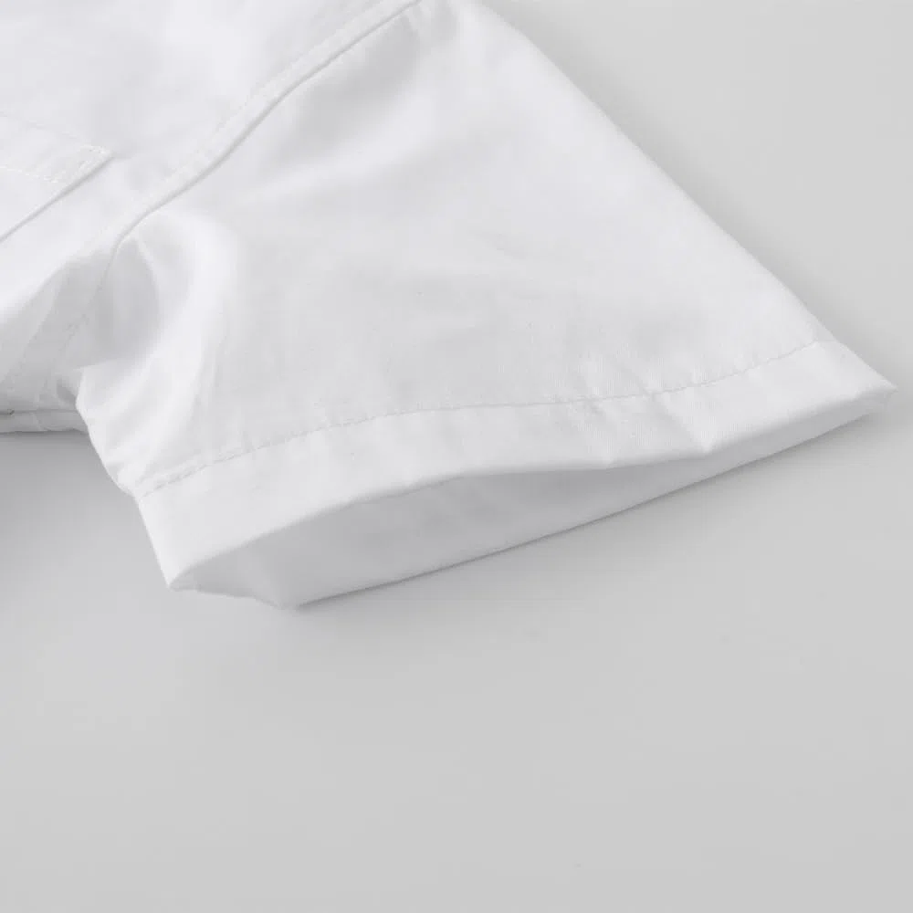Spring&Gege Camisas de manga corta para niños Uniforme formal de popelín sólido