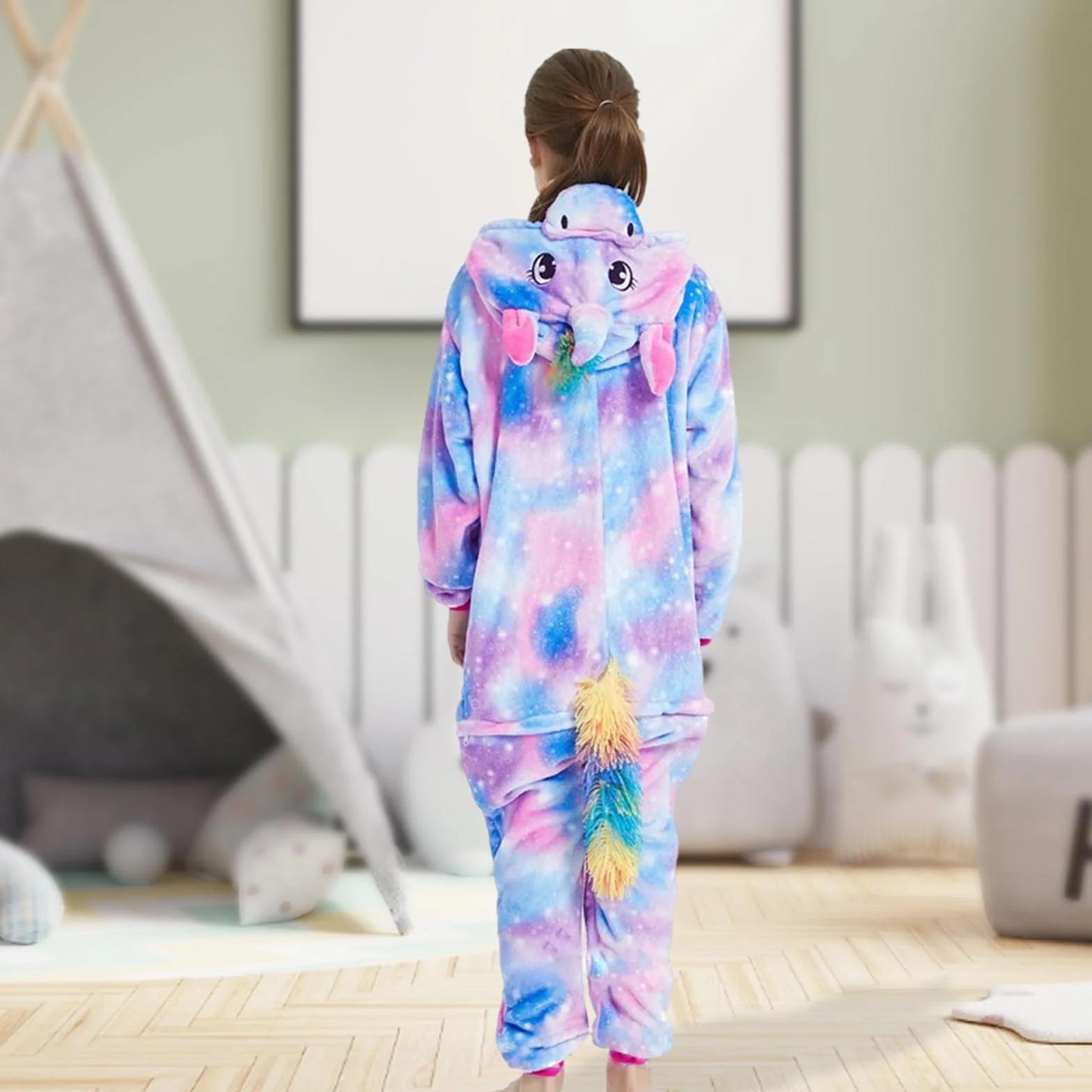Pijama de unicornio para niños, pijama con capucha, mono, conjunto de pijama, ropa de dormir con capucha, pijama de animales, suave, cosplay, disfraz de Halloween, carnaval, fiesta