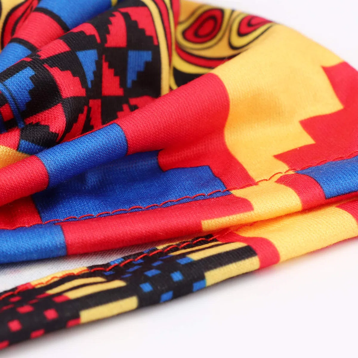 DRESHOW 5 Piezas Africano Turbante para Mujer Gorro de Nudo Pre Atado Suave Pañuelo de Cabeza Plisada de Moda Gorra de Dormi