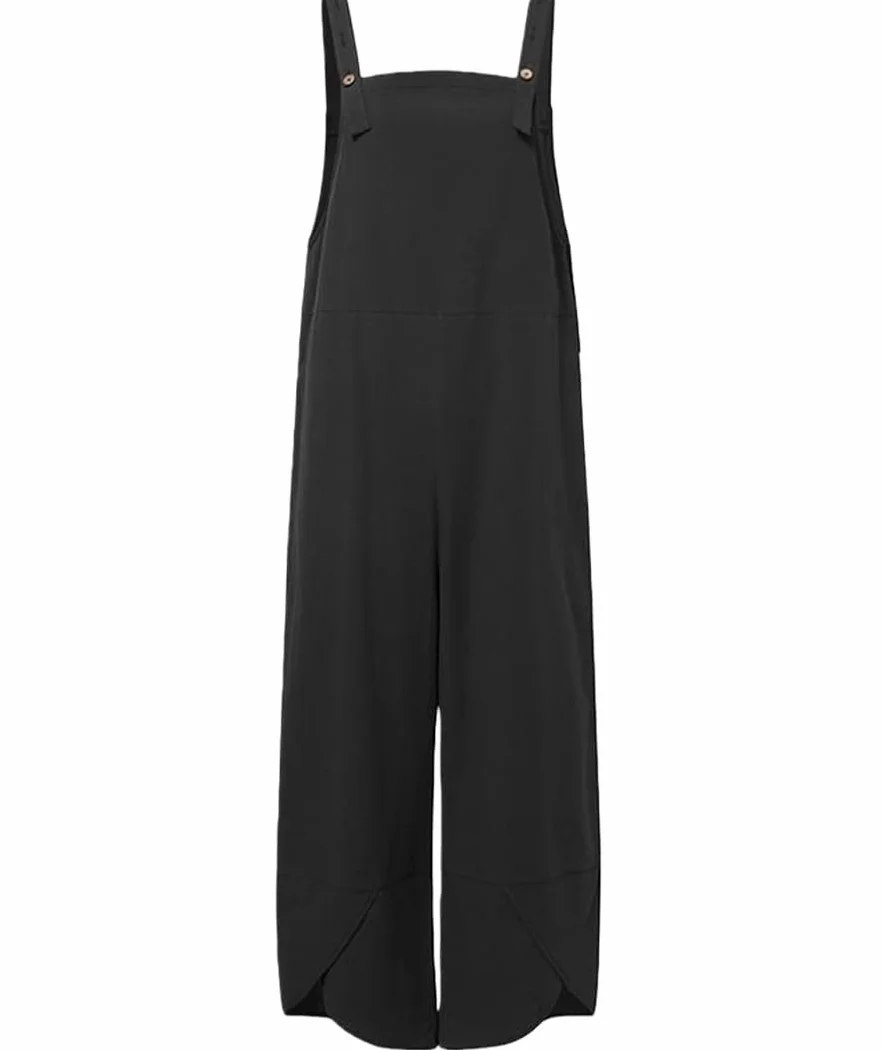Mono Mujer Verano Peto para Mujer Grande Overol Holgado Ajustable Casual Suelto Mameluco Sin Mangas de Tirantes Pantalones con Peto Pieza Holgado Suave y Confortable Jumpsuit