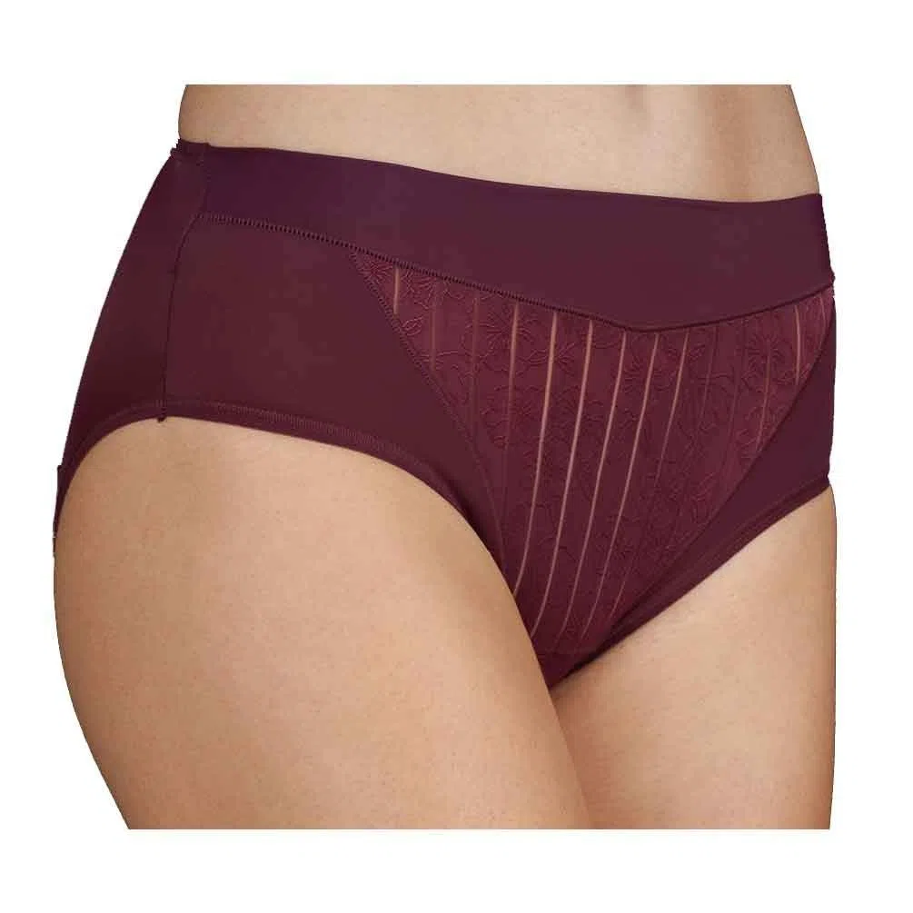 Selene, Braga de Mujer Cintura Alta Ligeramente Contenedora, Braguita Efecto Moldeador con Motivo Floral a Rayas, Colección Mariluz