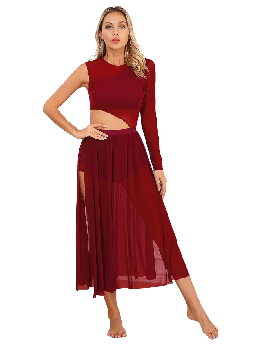 IEFIEL Vestido de Danza Ballet Mujer Maillot Lentejuelas Patinaje Artistico Gasa