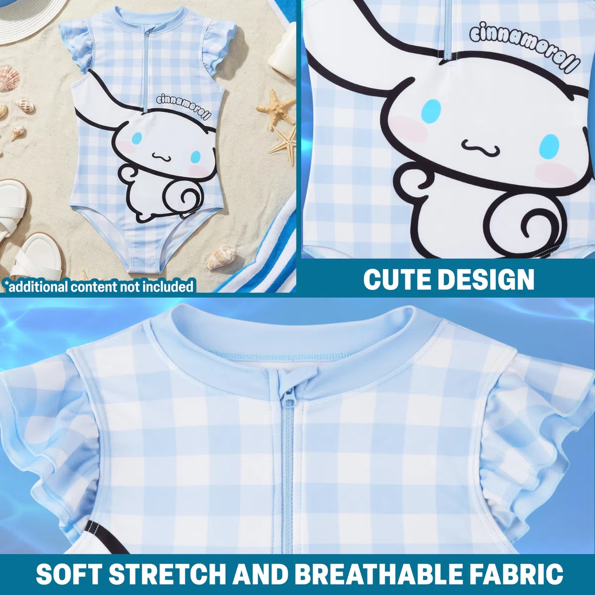 Disney Stitch | Barbie | Hello Kitty Bañadores Una Pieza Niña con Cremallera, Traje de Baño, Ropa Verano Niña 5–14 Años