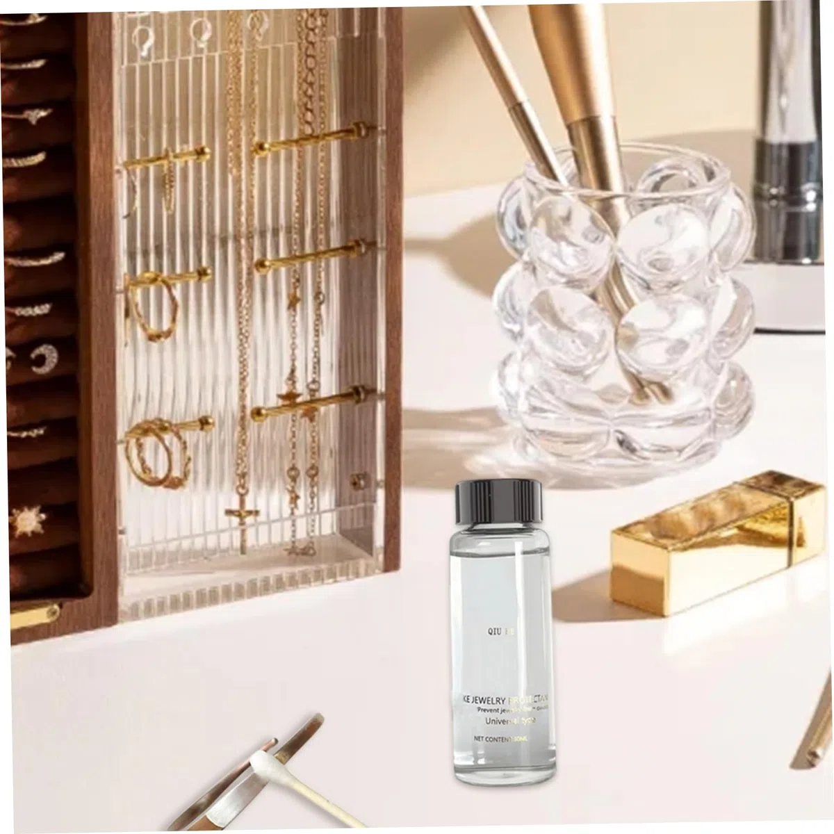 Recubrimiento de joyas, recubrimiento protector de joyas, sellador de pulido protector transparente para proteger y proteger el metal y la piedra del empañado, el desgaste la prevención, kit de