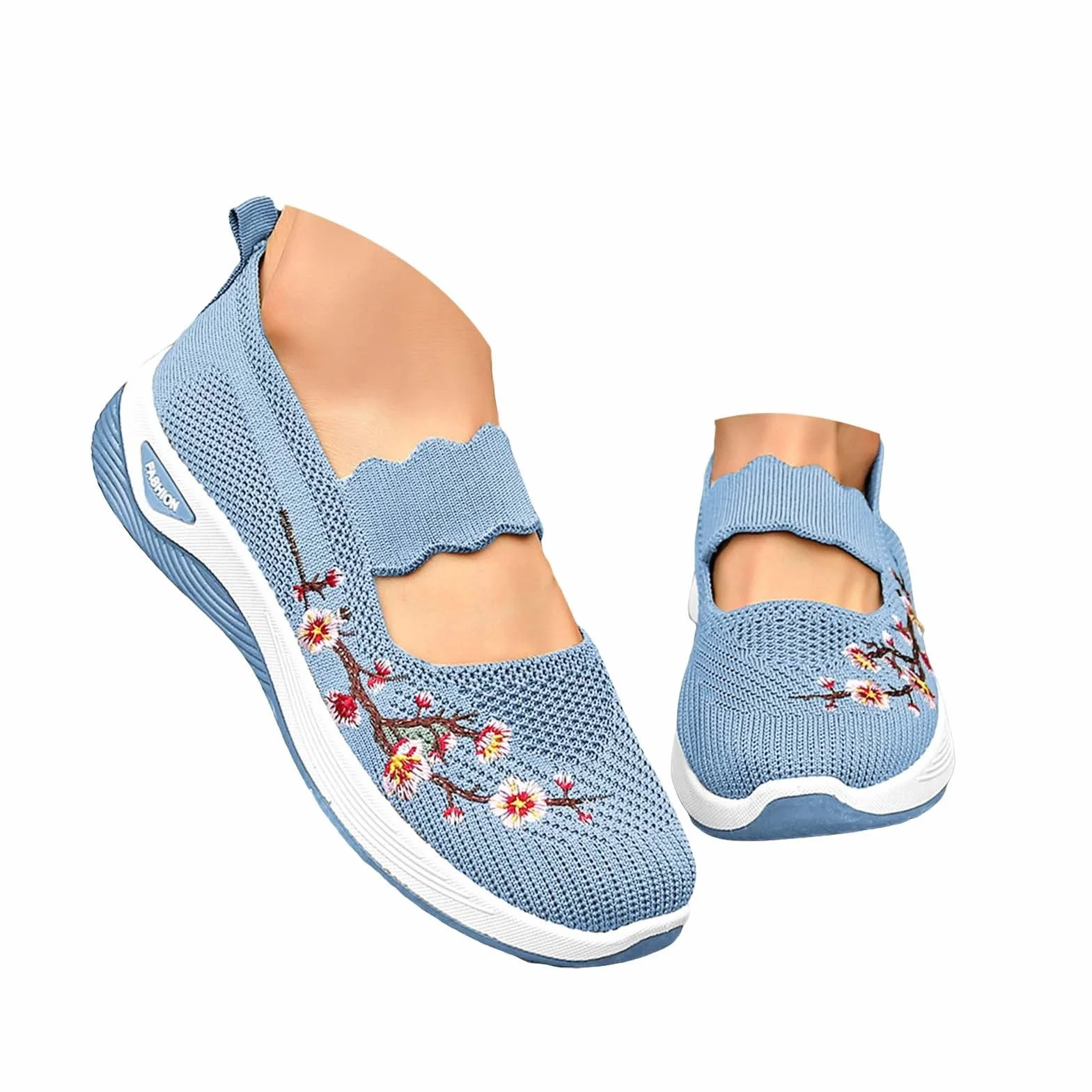 2026 Zapatos Ortopédicos Mujer Verano con Malla Zapatillas Comodos Ligeros sin Cordones Deporte Zapatillas Ortopédicas de Plataforma Transpirables Antideslizantes Soporte de Arco Sandalias Caminar
