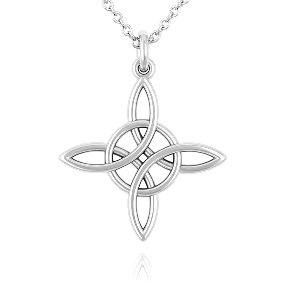 Collar Nudo de Bruja en plata de 30mm con cadena - Este es un poderoso amuleto capaz de crear y repeler hechizos