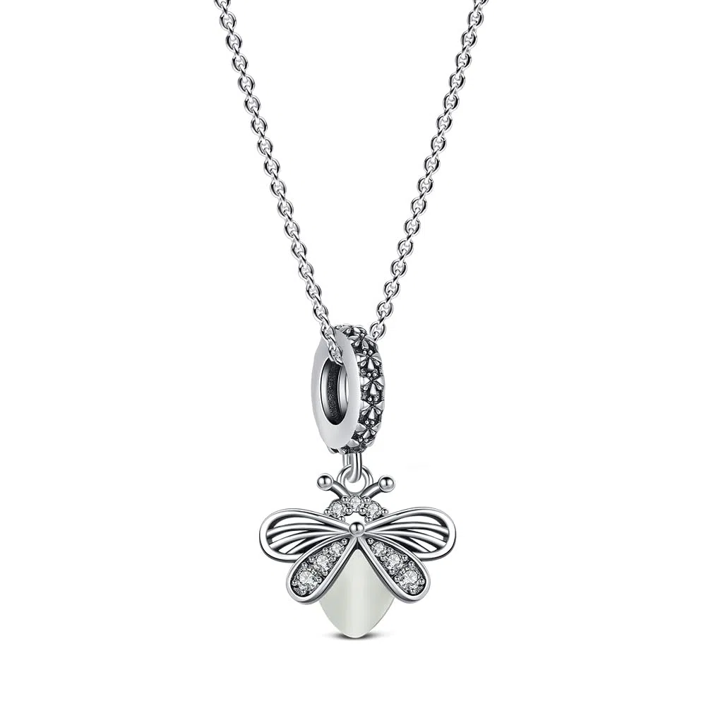 Amor Charms Abalorios Colgante de Cuentas Plata de Ley 925 con Circonita Cúbica 5A Compatible con Europeo Pulsera Collar,Pulsera Y Collar Para Mujeres Como Regalo Para Madres Y Amigos
