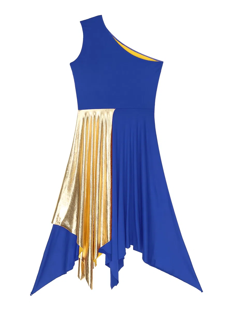 ranrann Vestido de Danza Ballet para Mujer Irregular Vestido Largo de Baile Lírica Contemporánea Traje Baile de Salón Latino Tango Dancewear