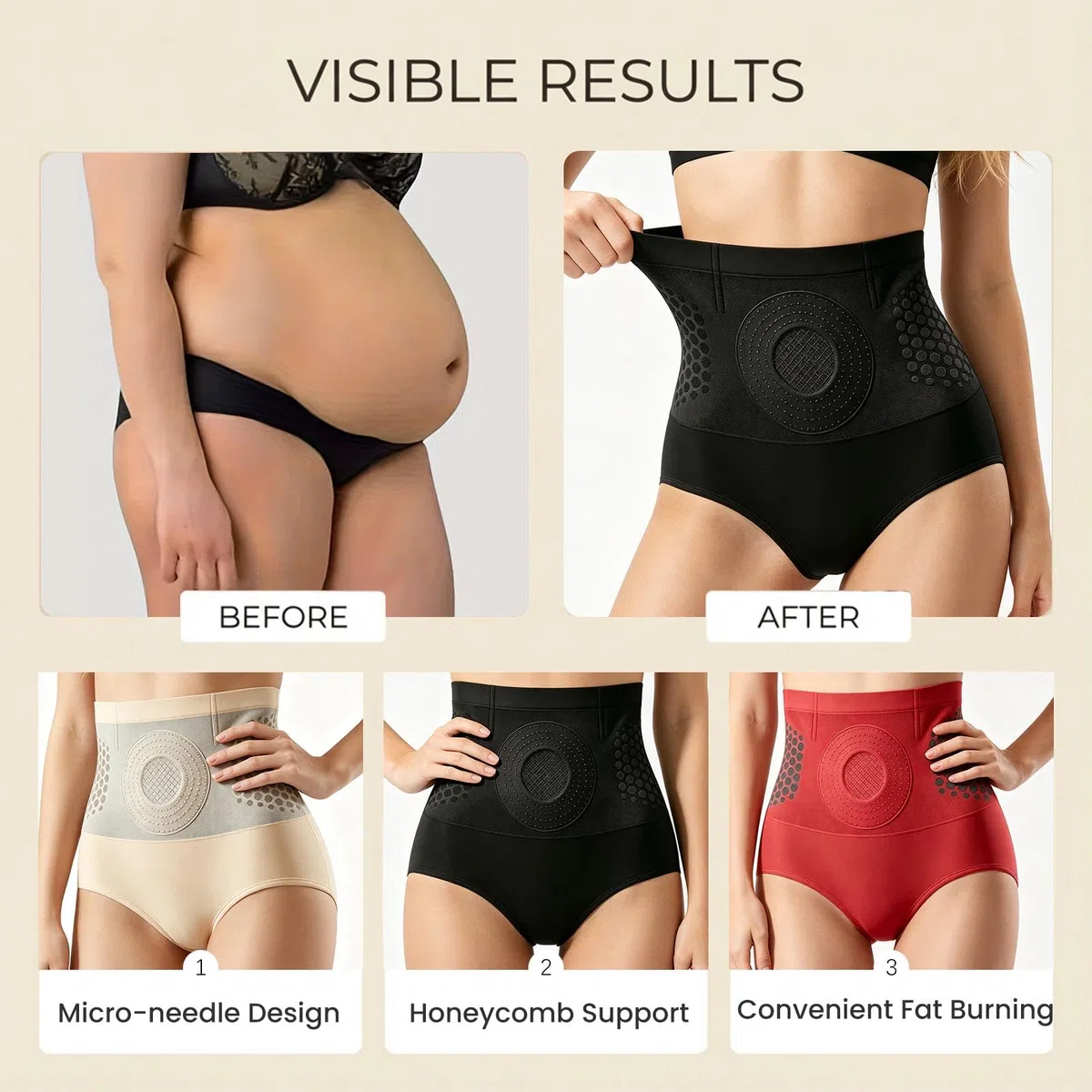 Genérico Pantalones Cortos termogénicos para Esculpir quemagrasas Pantalones Cortos moldeadores de Cuerpo con Control de Barriga de Cintura Alta para Mujeres para Uso Diario Pantalones de Yoga