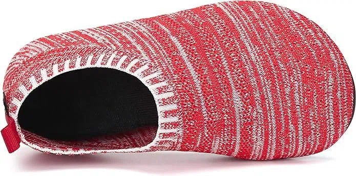 SAGUARO Niños Zapatillas de Estar por Casa Niña Pantuflas Bebé Slipper Niño Zapatos de Interior Infantiles Antideslizantes Ligeras Tejido Volante Rojo 18/19 EU