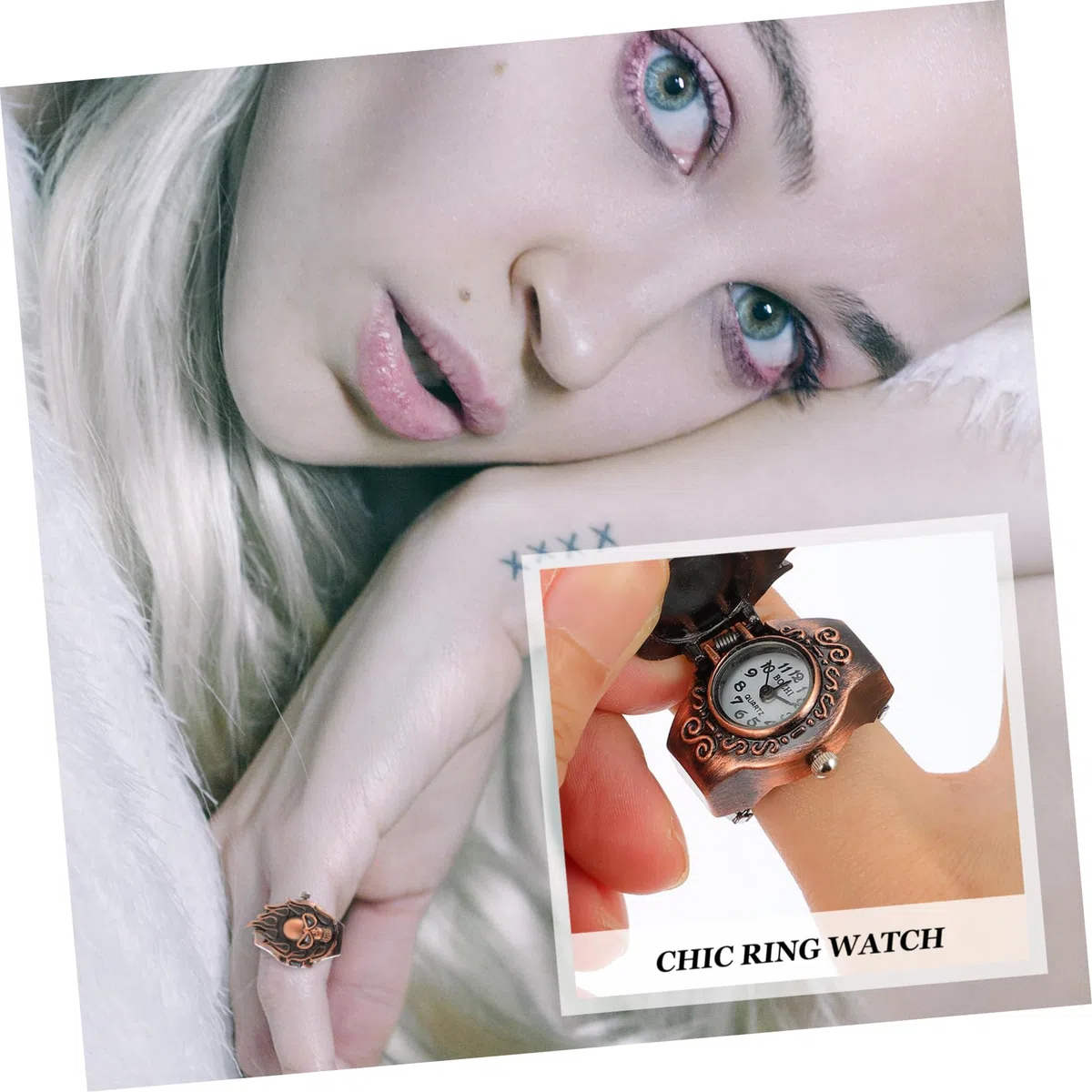 minkissy Anillo Electrónico Retro con Tapa Deslizante para Hombres y Mujeres Punk y Color para Decoración