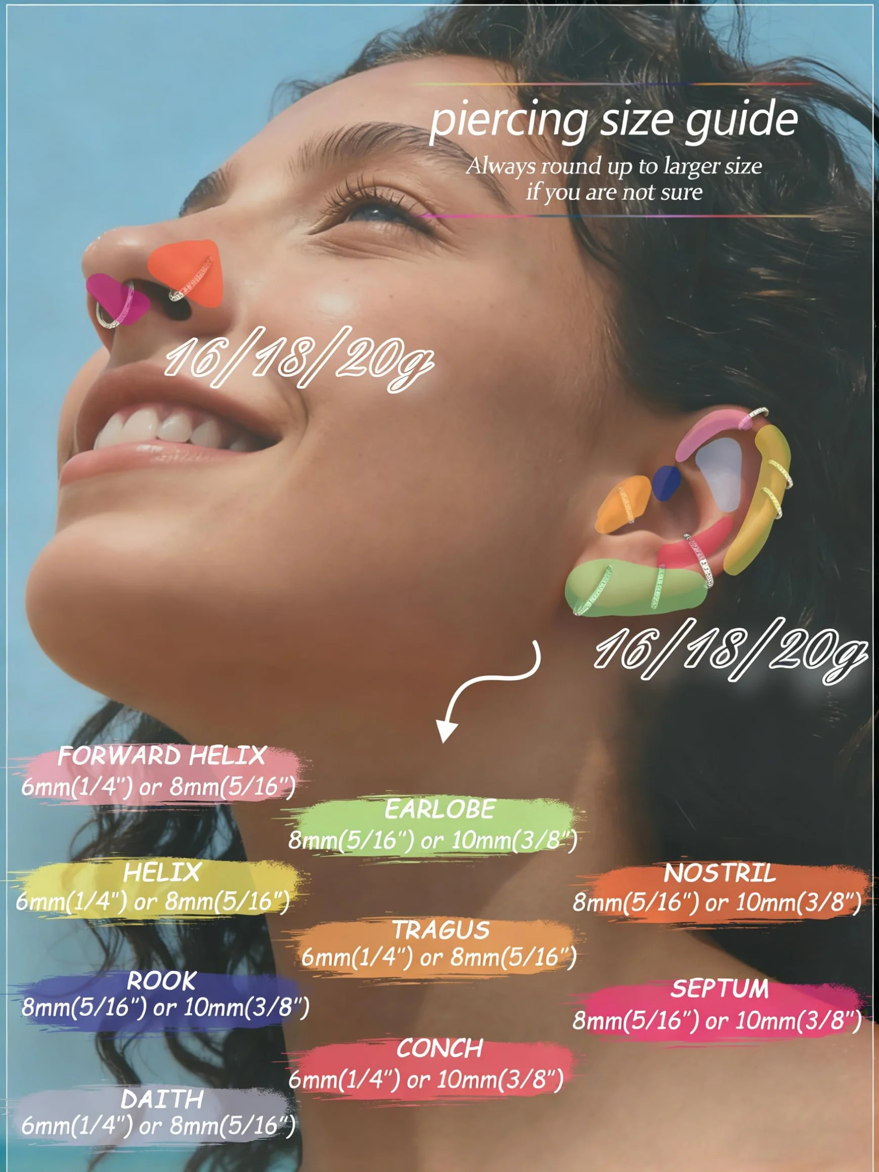 Piercing Nariz Aro Acero Quirurgico Para Mujer Hombre,HipoalergéNico Clicker Piercing Oreja Helix Tragus Septum Daith CartíLago 16/18/20G,Hinged Segmento Pendientes Aro Acero Inoxidable 6mm/8mm/10mm