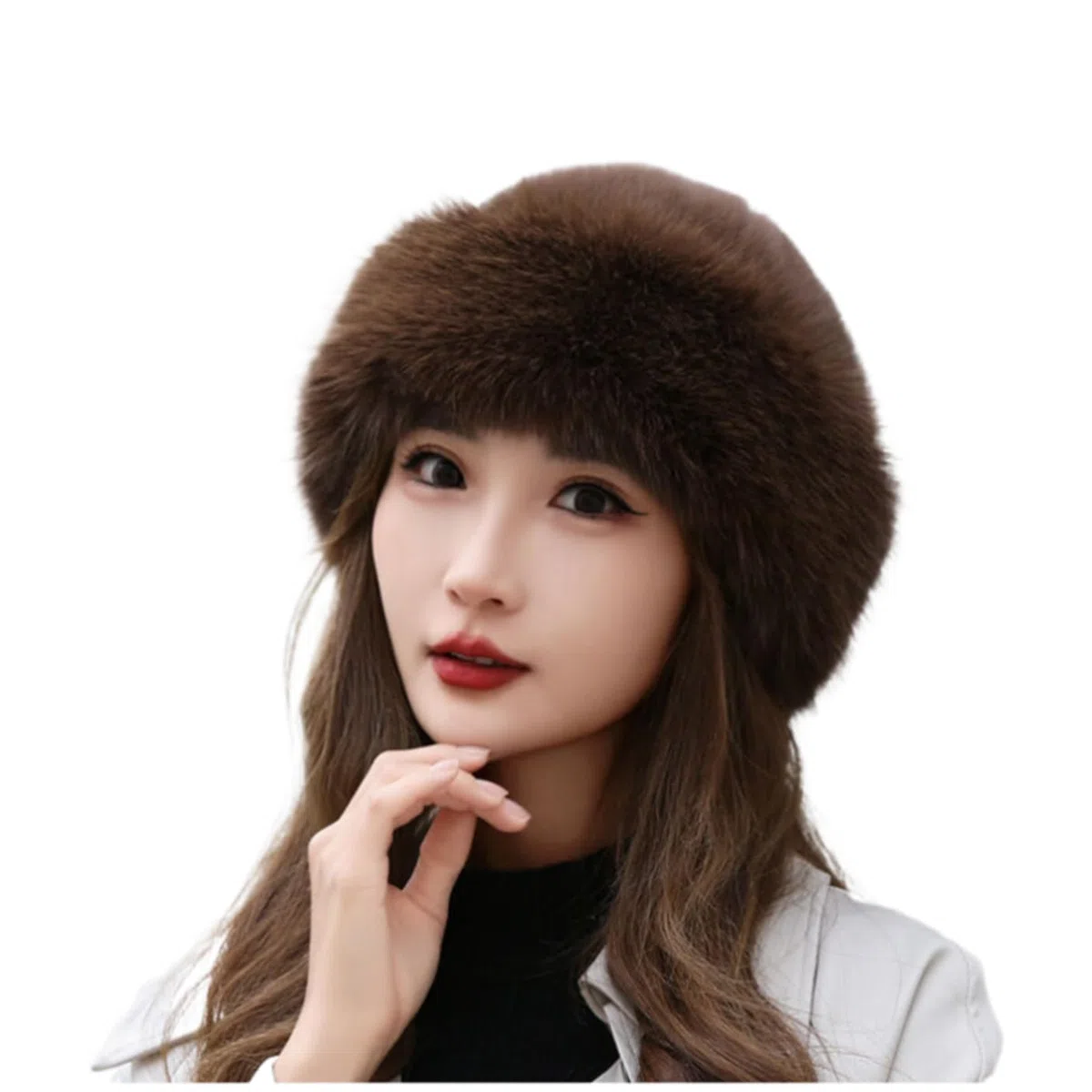 YEKEYI Sombrero cálido de piel sintética para mujer, sombrero de moda para invierno, sombrero de visón sintético, versátil, boina de invierno