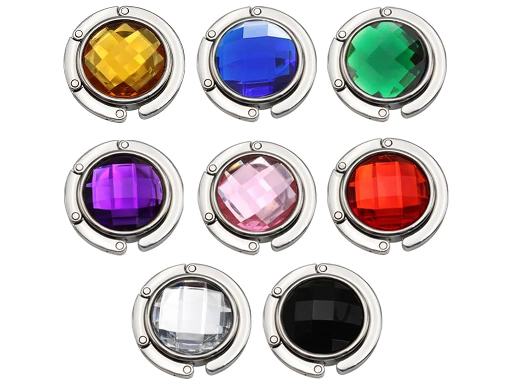 8 Piezas Portátil Gancho para Bolso, Ganchos para Bolsos de Escritorio, Ganchos para Bolsos Plegables, Ganchos para Monederos Plegables, para Restaurantes, Oficinas–Regalo Damas