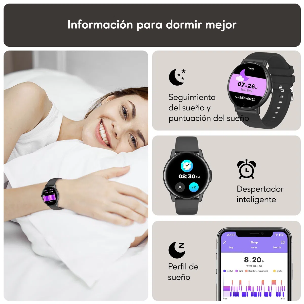 Reloj Inteligente Mujer Hombre, 1.38'' Smartwatch con Llamadas Bluetooth, 120+ Modo Deportivos Pulsera Actividad con Pulsómetro/Monitor de Sueño, Impermeable IP68 Smart Watch para Android/iOS
