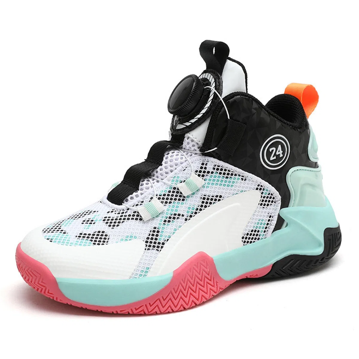 Mateju Zapatillas Baloncesto para Niños Botón Giratorio, Zapatillas Baloncesto Niño Ocio, Antideslizante Zapatillas de Baloncesto Moda, Respirable Ligera Caña Alta Deportivos Niño