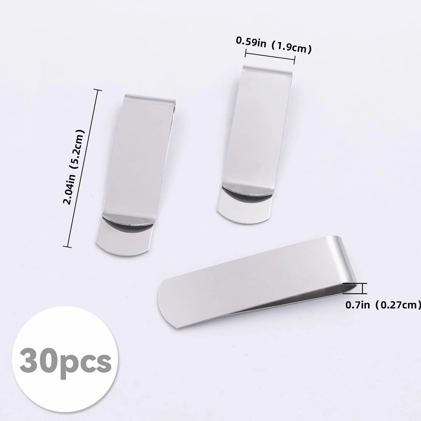 Pinza para billetes de 30 piezas,BOSOIRSOU Billetera de Acero Inoxidable Titular de la Tarjeta de Crédito Clip de Dinero en Efectivo para Hombres Mujeres,Titular de la Tarjeta de Negocios de Bolsillo