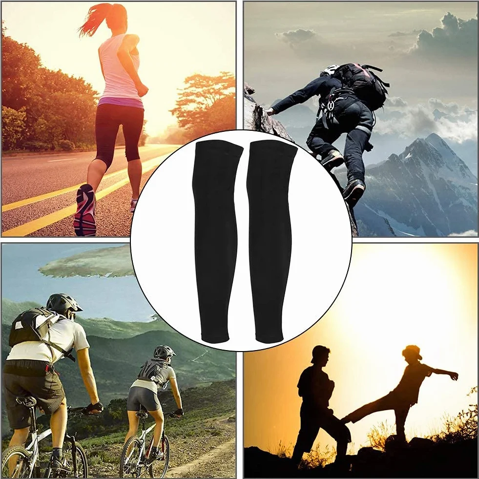 Keenso Mangas Protectoras para piernas con protección Solar, Ciclismo al Aire Libre Mangas largas Antideslizantes para piernas de compresión