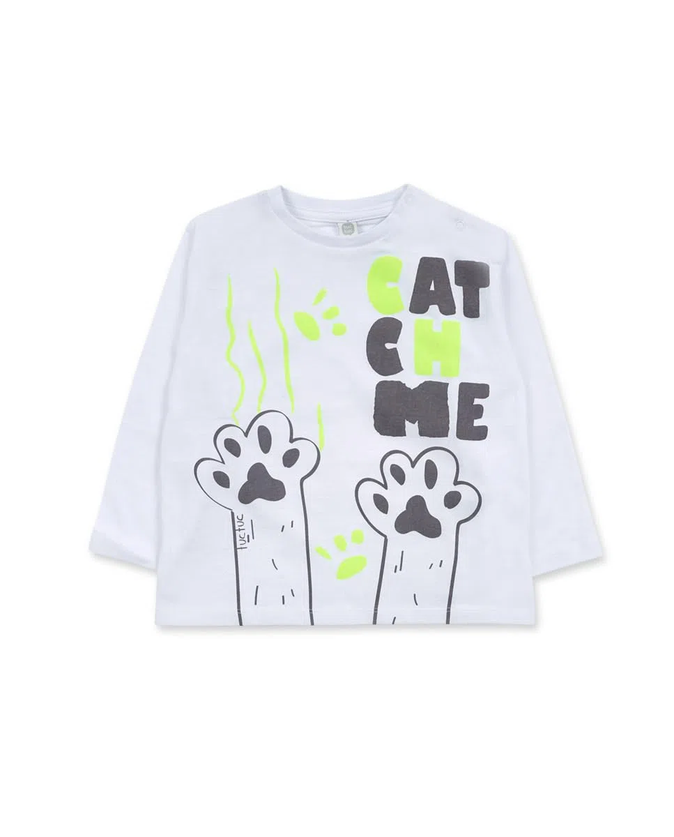 Tuc Tuc Camiseta Punto de niño Color Blanco colección Cattitude