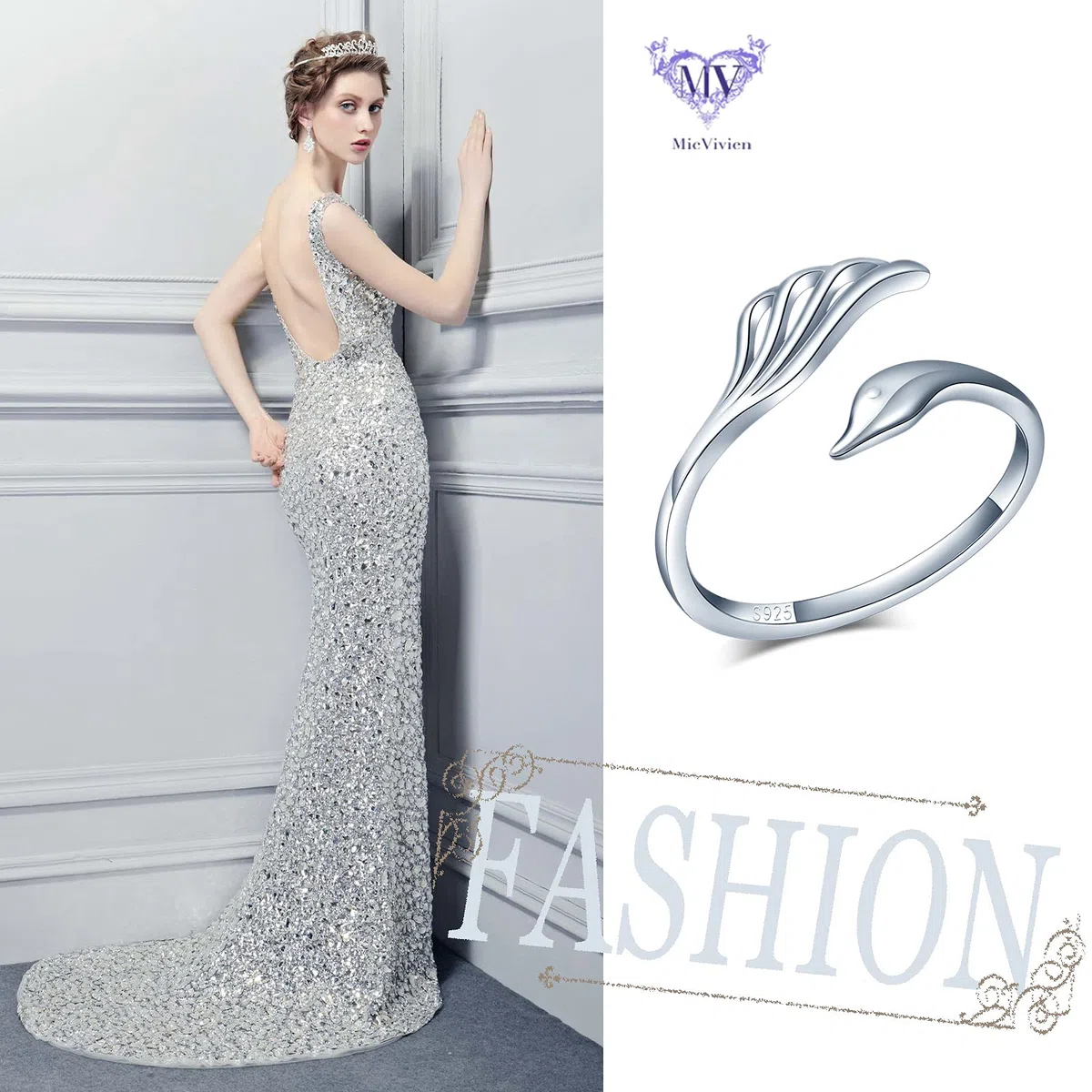 Anillo Plata de Ley 925 Ajustable Anillo Fénix, Anillo de Ala para Mujeres Niñas
