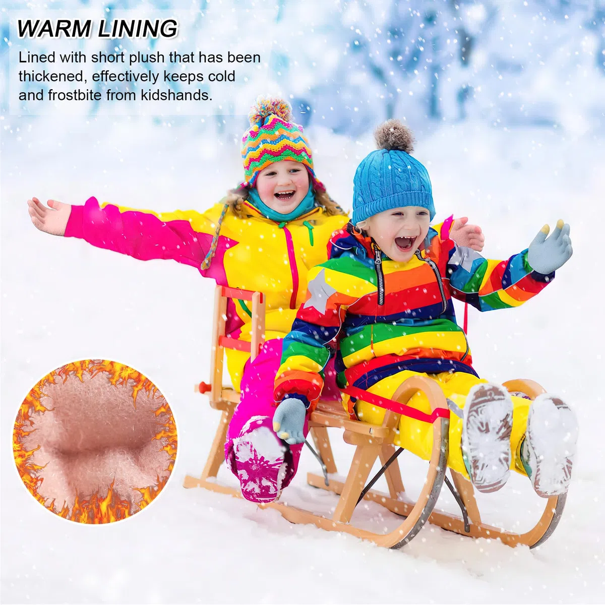 QKURT 3 pares para niños guantes de punto caliente, guantes de arena de cristal colorido guantes de dedos completos para niños con un nuevo patrón de unicornio para niñas de 1 a 5 años