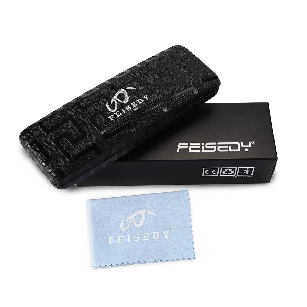 FEISEDY Gafas Cuadradas Clásicas con Lentes Transparentes para Mujeres y Hombres Gafas de Montura Vintage B2461